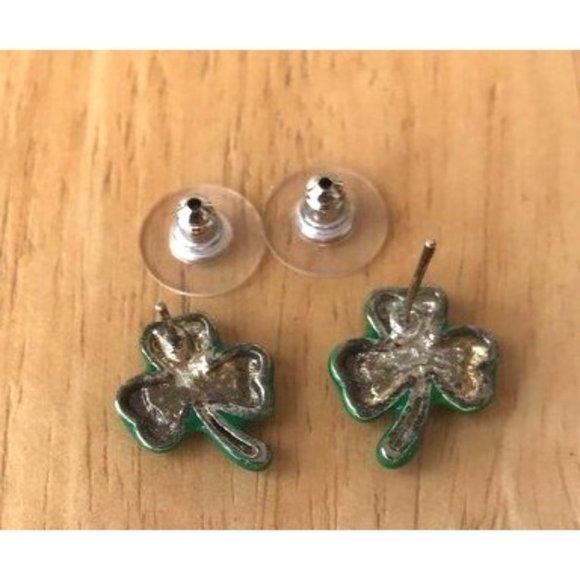 Vintage 90's Shamrock Earrings Posts St Patrick's Day Party Parade Festi… - Picture 7 of 7